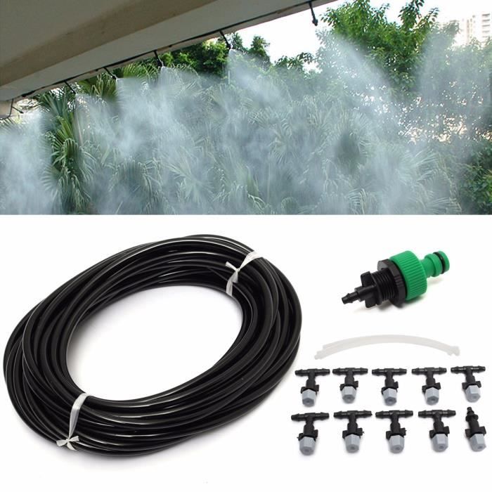 Kit Irrigation Goutte à Goutte TEMPSA - Tuyau 10M avec 10 Buse - Plastique - Noir