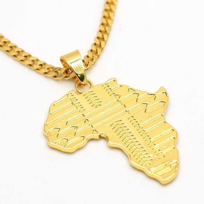 Carte Forme Acier Inoxydable Pendentif Hip Hop À faire soi-même Charms Collier Unisexe Or//Argent