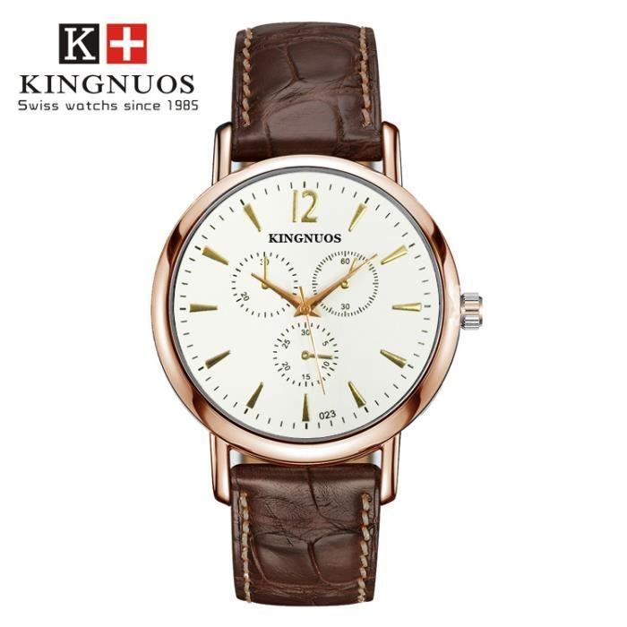 RMEGA Coffret Cadeau Montre - Montre Imperméable - Cuir -