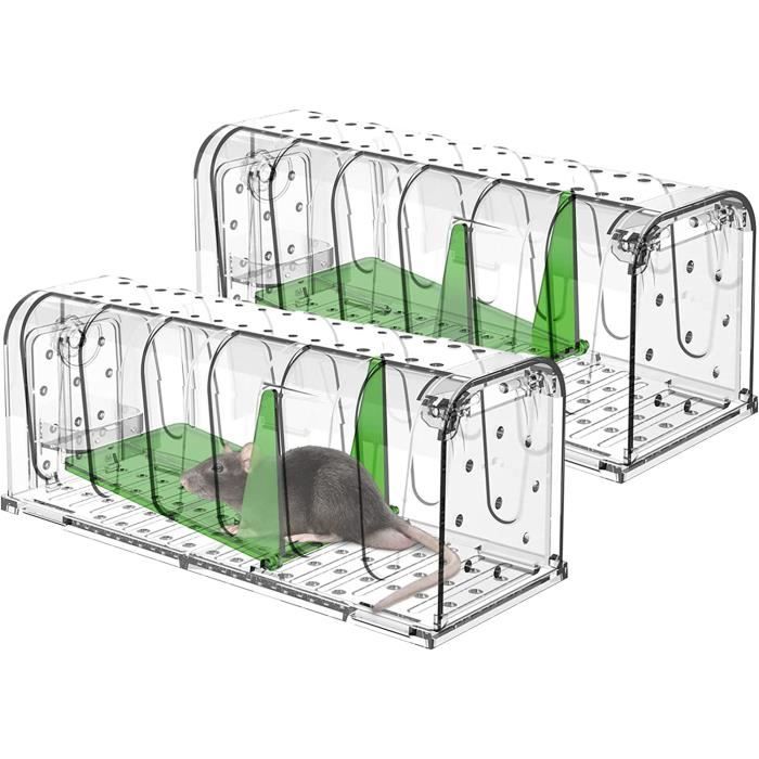 Piège à Souris Vivant 2 Pièces - Sans Appât, Réutilisable Pour Intérieur/Extérieur