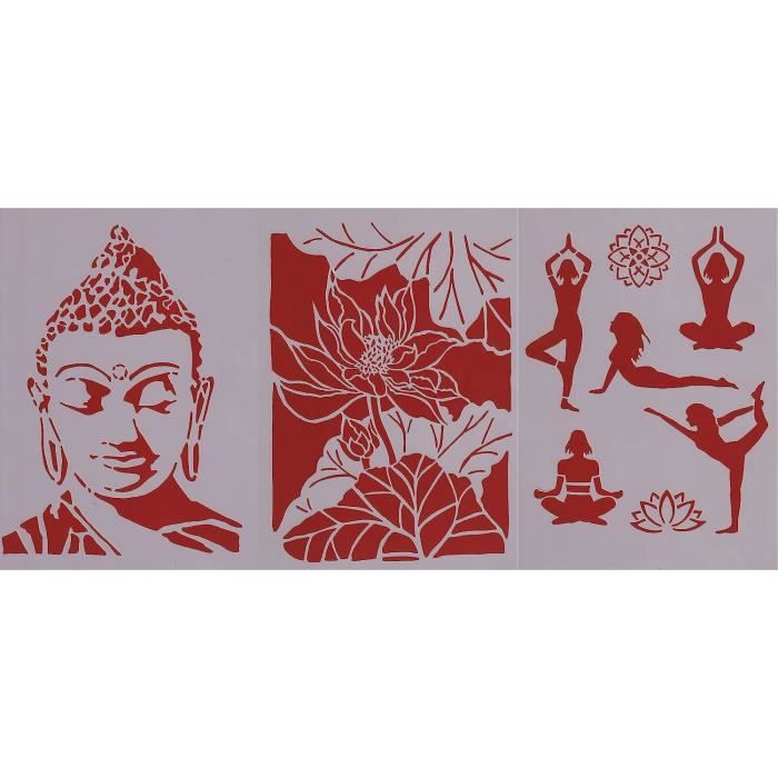 Lot De 25 Pochoirs à Peindre - Motifs Textiles Motivants, Réutilisables - Pour Bois, Murs, Meubles, Déco Maison