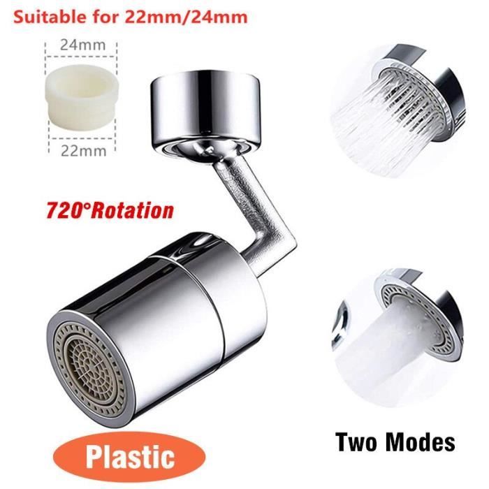 Two Mode 720)Extension de robinet rotative à 1080 degrés, tête de  pulvérisation universelle pour salle de bain, adaptateur d'extens -  Cdiscount Maison