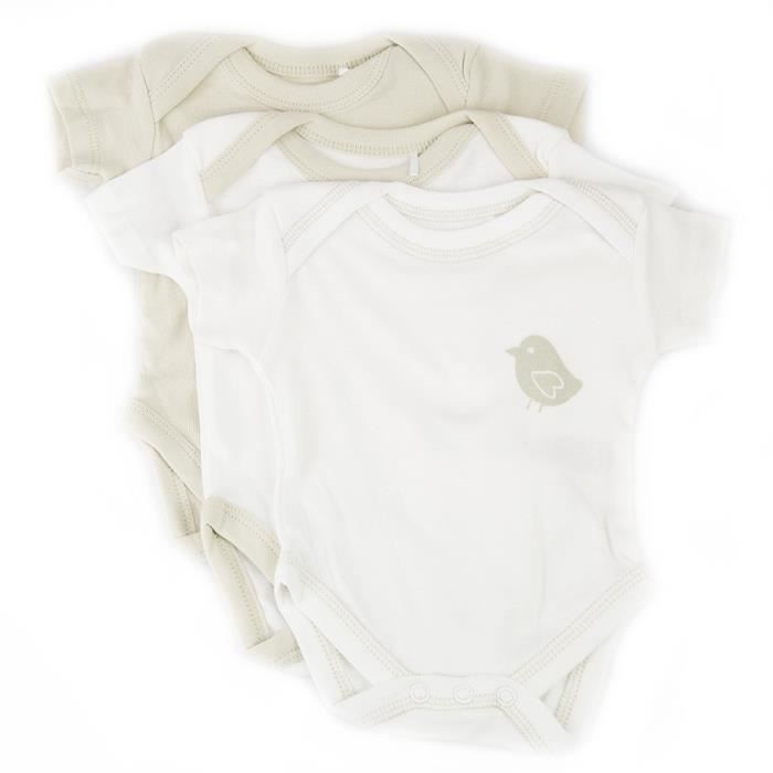 Bebe Lot De 2 Pyjama Body Mixte Bebe 100 Coton 2 Coloris Blanc Beige 0 Mois Cdiscount Pret A Porter