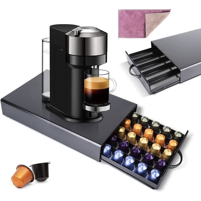 CAFE Boîte tiroir pour capsules café noir H 7,5 x Larg. 28 x P 34