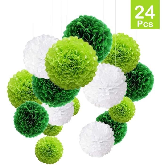 Lot De 12 Pompons En Papier De Soie Pour Décoration De Fête