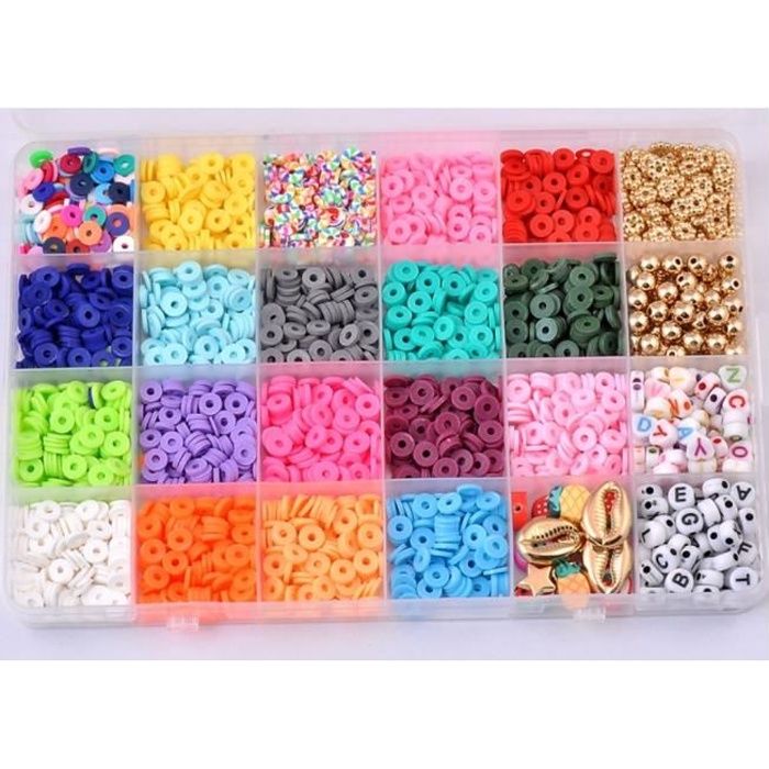 Perles Plates pour Bracelet Ensemble de Perles en Argile Polymère pour Jeux éducatifs pour Bijoux Collier Boucles d'Oreilles Bracelets Fournitures d'artisanat à la Main de création 6mm Perles Plates pour Bracelet Ensemble de Perles en Argile Polymère pour Jeux éducatifs pour Bijoux Collier Boucles d'Oreilles Bracelets Fournitures d'artisanat à la Main de création 6mm