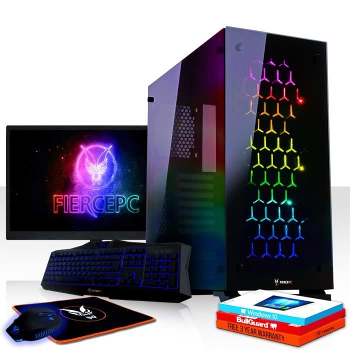  Ordinateur de bureau Fierce APACHE PC Gamer de Bureau - Intel Core i5 7400 4x3.5GHz CPU, 8Go RAM, GTX 1050 2Go, 1To HDD - 457056 pas cher