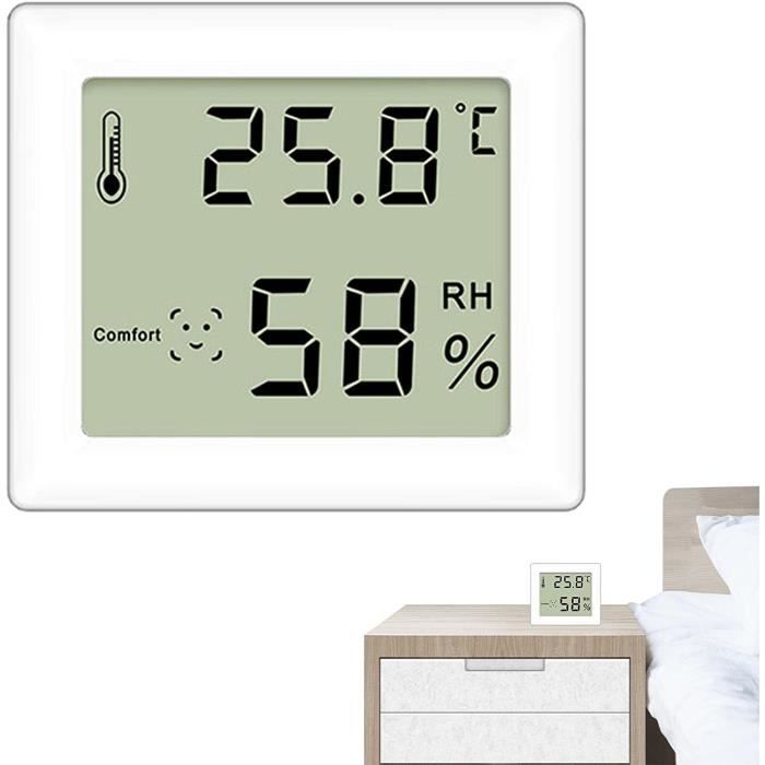 SJLERST Hygromètre D'intérieur Thermomètre à Grand écran Pour Bureau Mur Magnetique Temperature Et Humidite Avec Support Pour La Maison La Serre Et La Cave 86187293