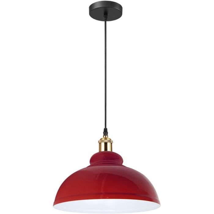 Suspension Industrielle Rouge Seylumieres – Luminaire En Métal, Style Loft, Occasion