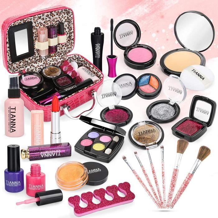 Dreamon Maquillage Jouet Petite Fille 24pcs Malette Maquillage Jouet Lavable Makeup Beaute Cadeau Pour Enfant 5 Ans Cdiscount