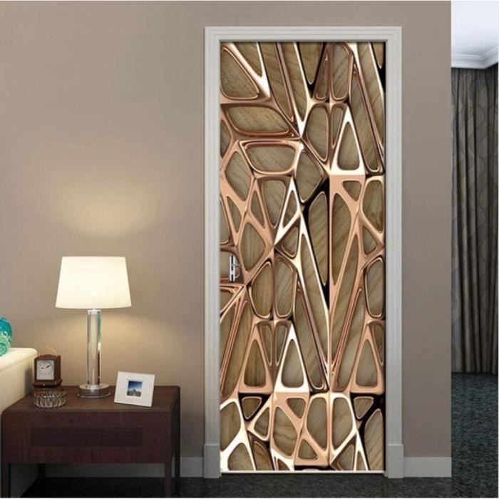 Autocollant Porte 3D Motif Piano - Sticker Soie Adhésif 63x205 Cm (2 Panneaux) - Déco Murale Salon, Chambre