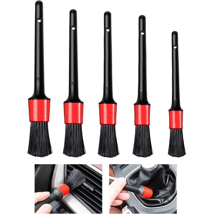 Pinceau Detailing Auto,Brosse Nettoyage Voiture,Brosse Nettoyage Voiture Interieur,Brosse à Détails Automatiques,5PCS - Cdiscount Auto