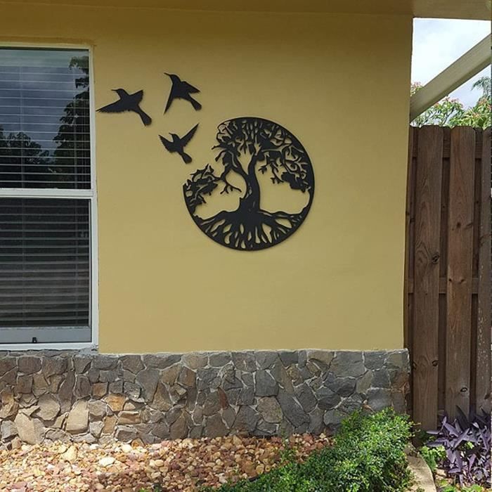 Arbre de vie Décoration murale en métal Arbre de vie Art mural Oiseaux et  arbre Plaque murale en métal à suspendre pour salon, bureau, décoration  d'intérieur : : Cuisine et Maison