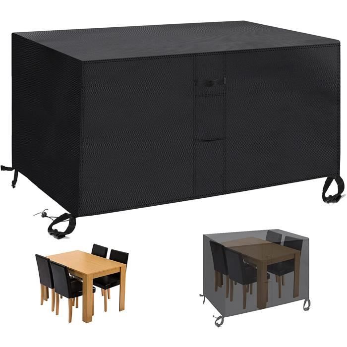 GABRIELLE Housse Salon De Jardin 205x104x71cm Protection Bache Table De Jardin Mobilier Extérieur Imperméable Coupe-Vent Anti-UV Résistant Au Froid Housse De Meuble Tissu Oxford (205x104x71cm