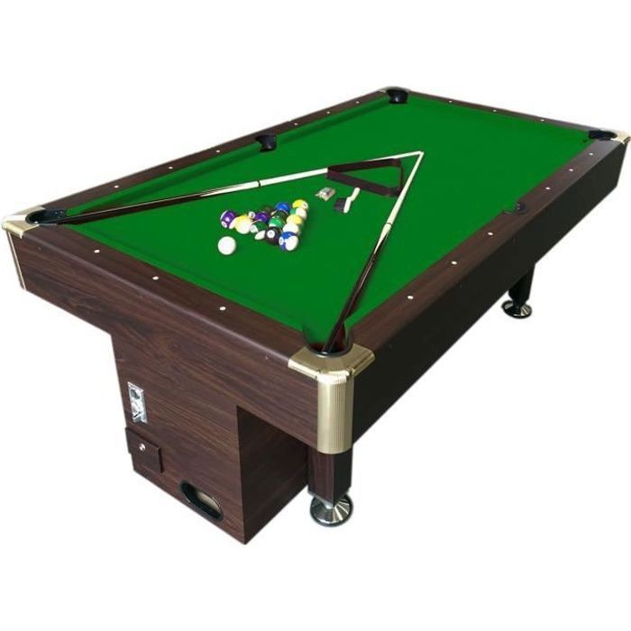 BILLARD AMERICAIN 8 ft table de pool Snooker avec une monnayeur életronique ZEUS table de billard 220 x 110 cm Vert