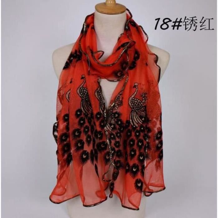 Foulard Pashmina Femme Élégant Et Coloré - Écharpe Légère Georgette Luxe Printemps Été, Châle Doux 160x50 Cm DA48