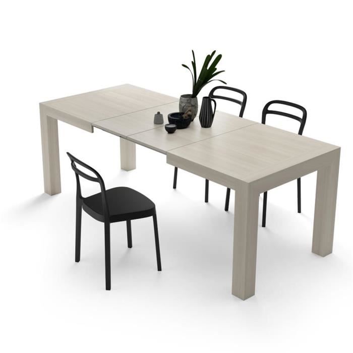 mobili fiver, table à manger extensible, iacopo, orme perle, mélaminé, made in italy