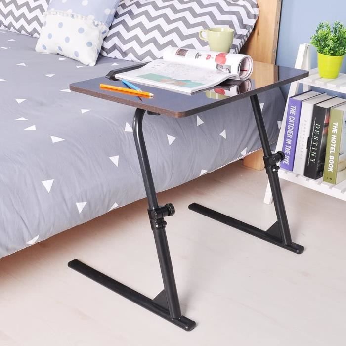 IDIMEX Table de lit Virginia Support réhaussé avec Tablette inclinable pour Ordinateur Portable décor Gris 