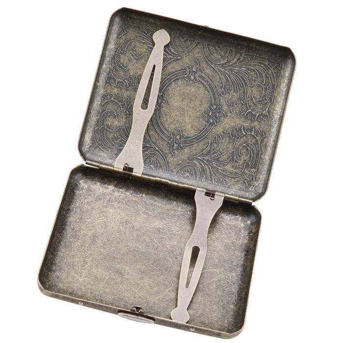 Tbest tui  cigarettes en bronze tui de bote  cigarettes en mtal  bronze rtro support de poche double face pour 20 - Cdiscount Au quotidien