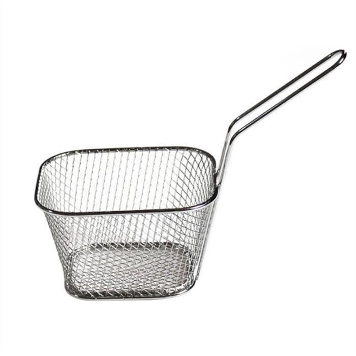 Panier à Frire Inox Avec Poignée Amovible 26 Cm – Passoire Profonde Maille Fine Pour Frites, Légumes, Pâtes
