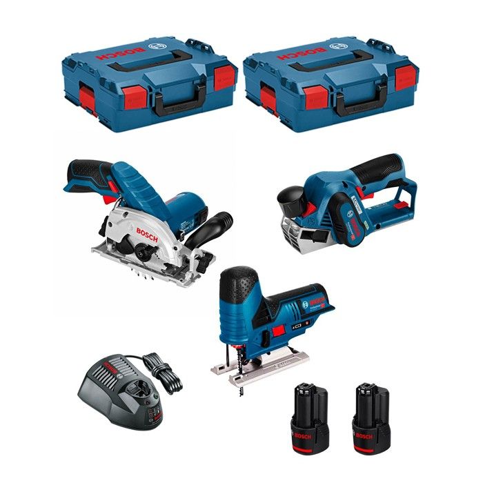 BOSCH Kit 12V BMK3-28AD2 (GKS 12V-26 + GST 12V-70 + GHO 12V-20 + 2 x 20 Ah + GAL1230CV + 2 x L-BOXX 136 )