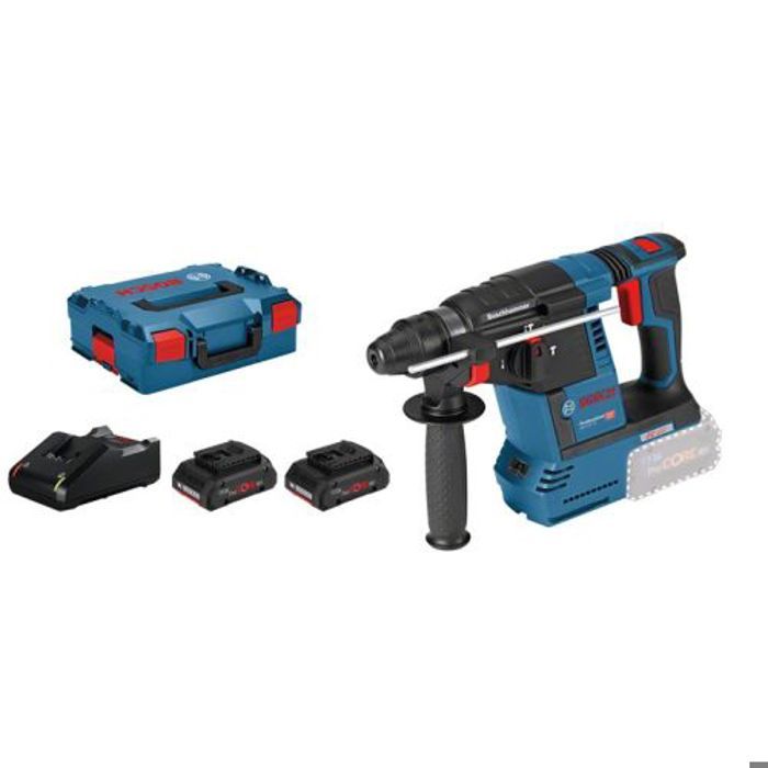 Perforateur SDS+ sans fil GBH 18V 26 + 2 batteries Procore 4Ah + chargeur + coffret BOXX BOSCH 061190900Q