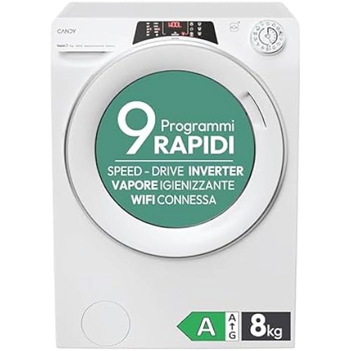 Machine à laver CANDY RO 1284DWMST1 Capacité 8 kg 16 programmes Couleur