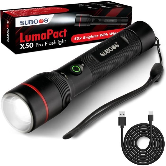 Lampe de poche LED rechargeable puissante de haute qualité avec charge USB, torche à lumière forte, poignée de lampe de poche avec batterie externe