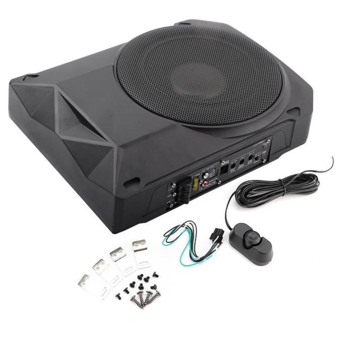 Subwoofer Voiture 10 Pouces 800W - Caisson Basses Mince Amplifié Sous Siège 12V Haut-Parleur