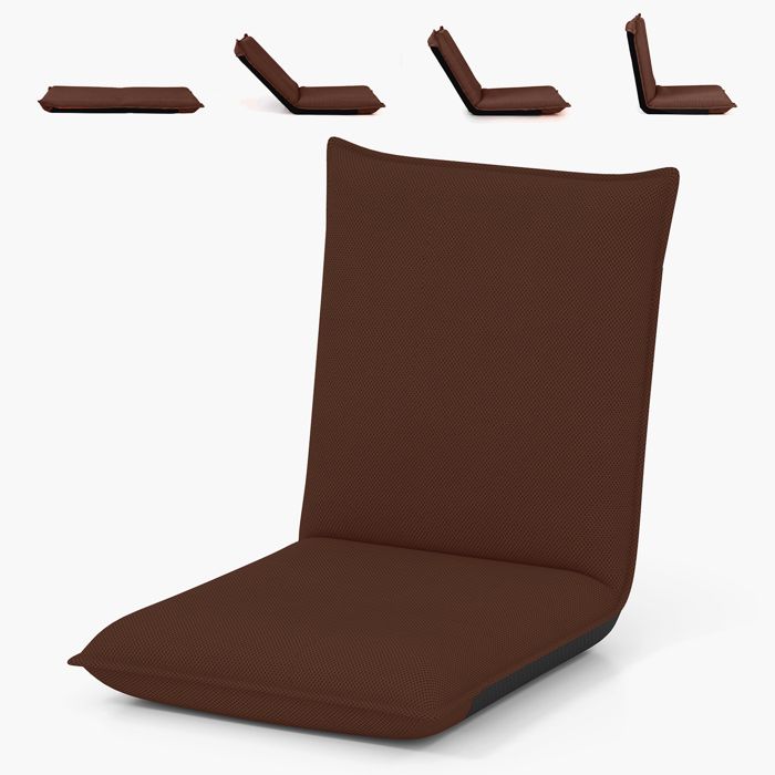 COSTWAY Chaise de Méditation sur Plancher Inclinable en 6 Position Idéal pour Chambre Salon 44x54 5x53 5 CM (L x l x H) Brun