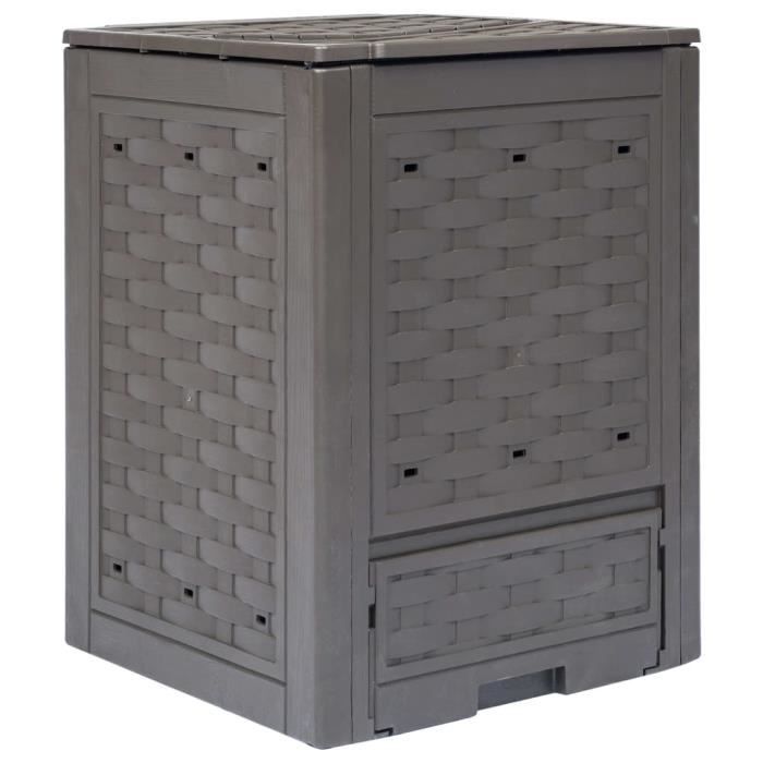 Composteur Thermique 300 L Premium – Rapide, Robuste 100% Recyclé Avec Couvercle Rabattable – Jardin Écologique