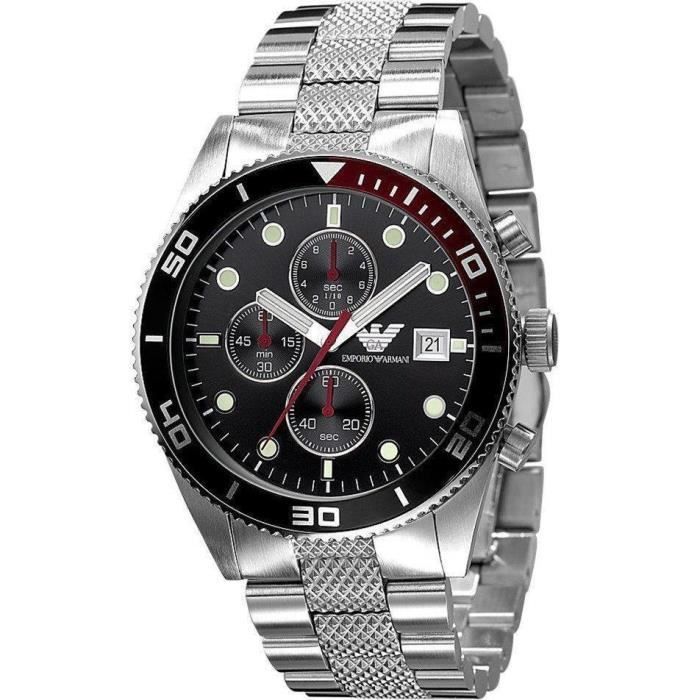 Montre Bracelet EMPORIO ARMANI Men s AR5855 Silver Classic Chronograph Watch T7UON