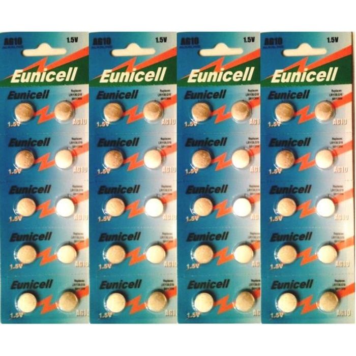 EUNICELL - Lot de 40 piles AG10 LR1130 LR54 1,5 volt - Cdiscount