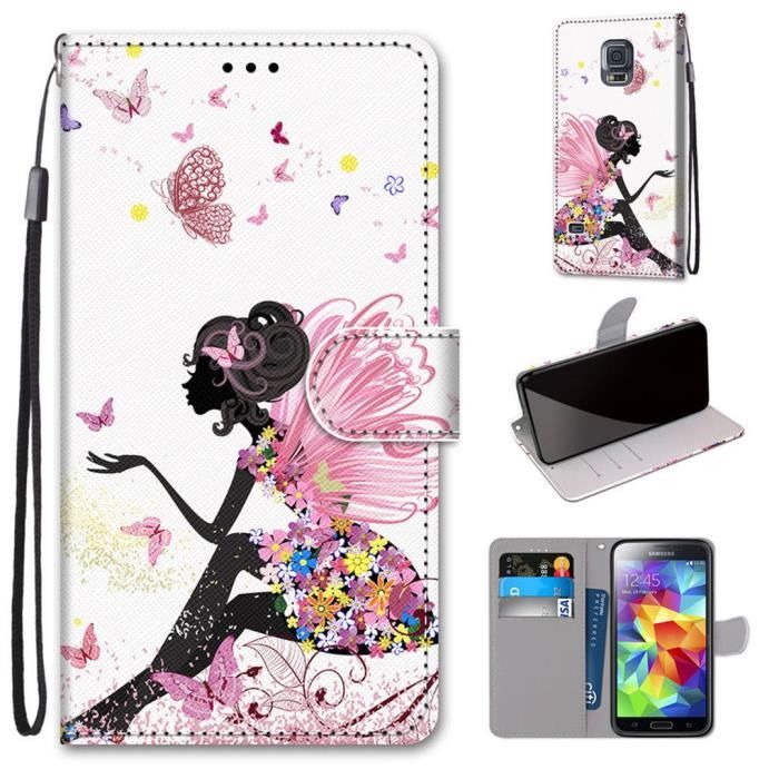 Etui rabat PU Cuir pour Samsung Galaxy S5 SV S5 Neo SM G903F