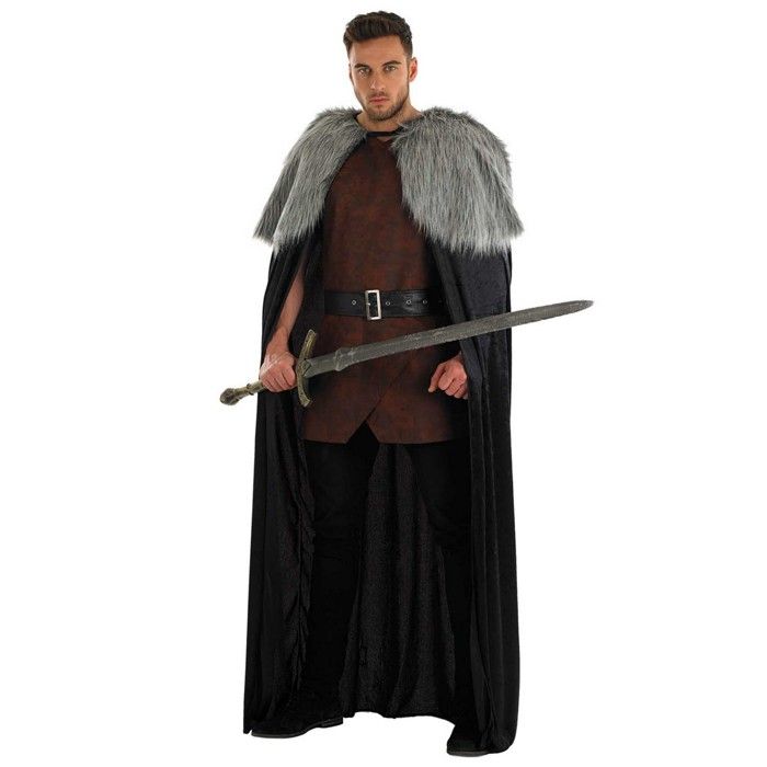 Cape Médiévale Adulte Avec Capuche Et Bâton - Déguisement Renaissance Gothique - Noir Ou Vert - Idéal Halloween, Carnaval, Cosplay
