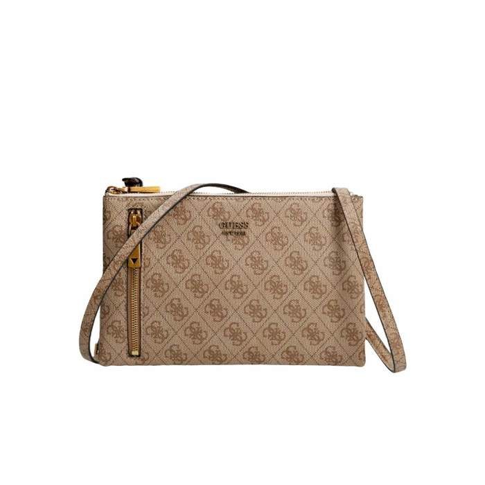 GUESS Naya Double Zip Crossbody Latte [134432] sac à épaule
