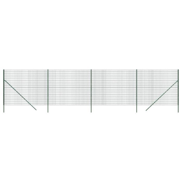 Clôture En Treillis Acier Galvanisé Hexagonal 1x25 M Vert Foncé