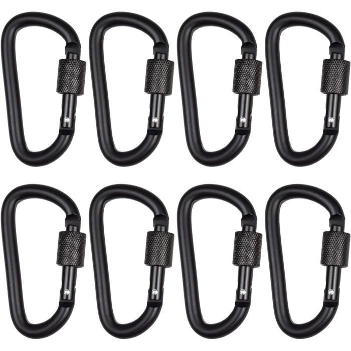 ESTINK Clips de mousqueton d’escalade (Bleu Ciel Doré) Mousqueton Clip 35KN Heavy Duty Escalade