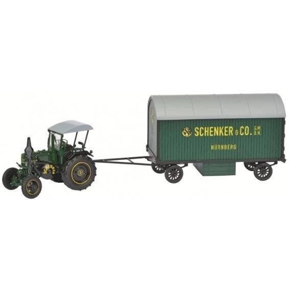 SCH7694 Tracteur LANZ BULLDOG avec une remorque citerne