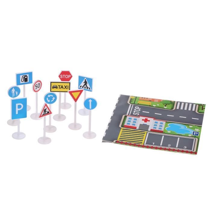 24 Pièces Panneaux De Signalisation Miniatures – Jouets Éducatifs – Chantier Construction – Accessoires Maison De Poupée – ABS – Cadeau Enfant