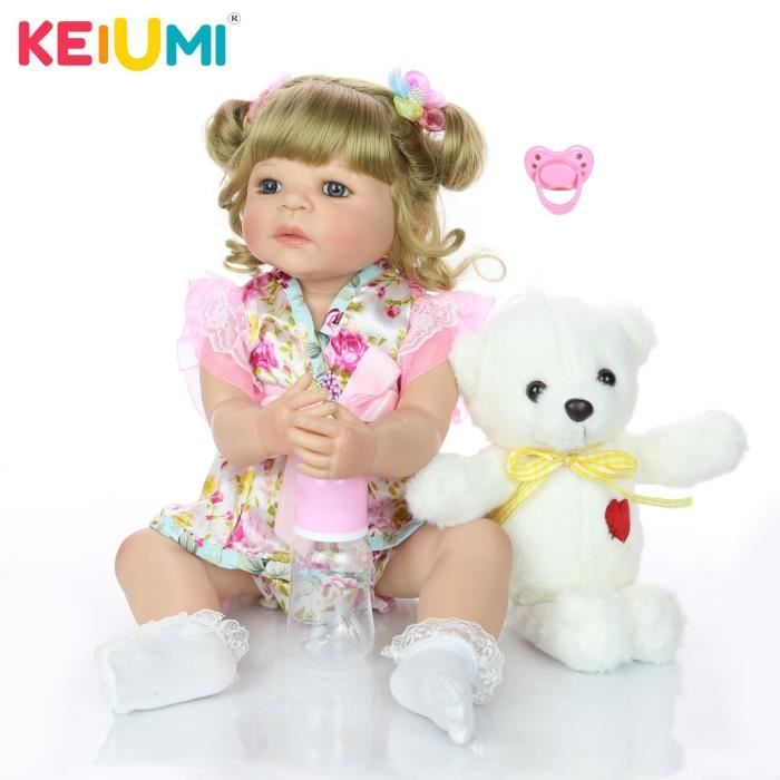 TEMPSA Silicone 55cm Poupée Poupon Réaliste Bébé Cadeaux de Noël