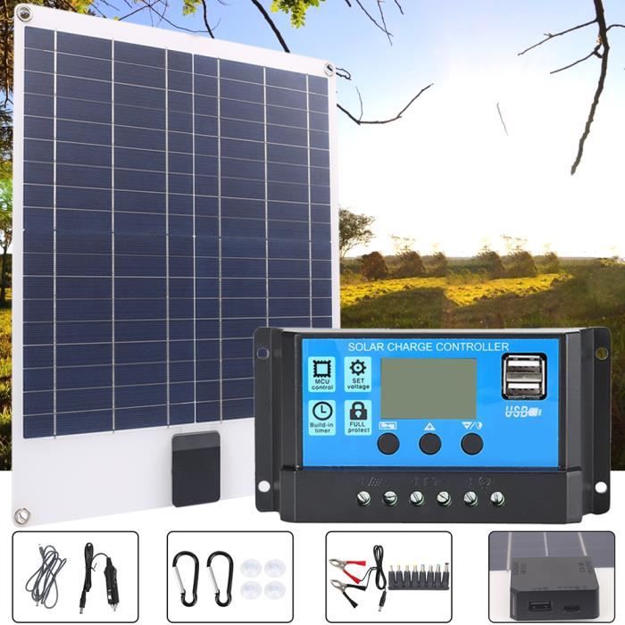 Réfrigérateur Camping Solaire 50W - Portable Avec Panneau Monocristallin Pour Plein Air