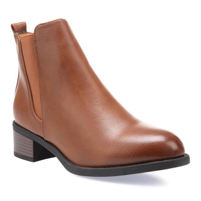 bottines chelsea camel