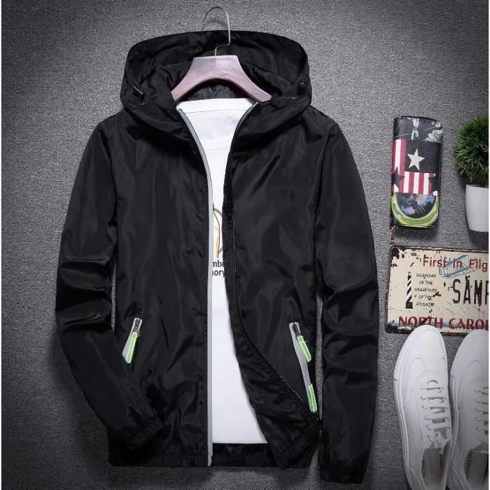 Veste Coupe-vent Étanche Protection UV À capuche pour Homme - Marque Luxe - Haute qualité