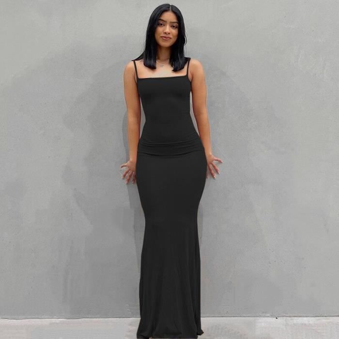 Robe longue moulante Sexy dos nu pour femme tenue de soir e