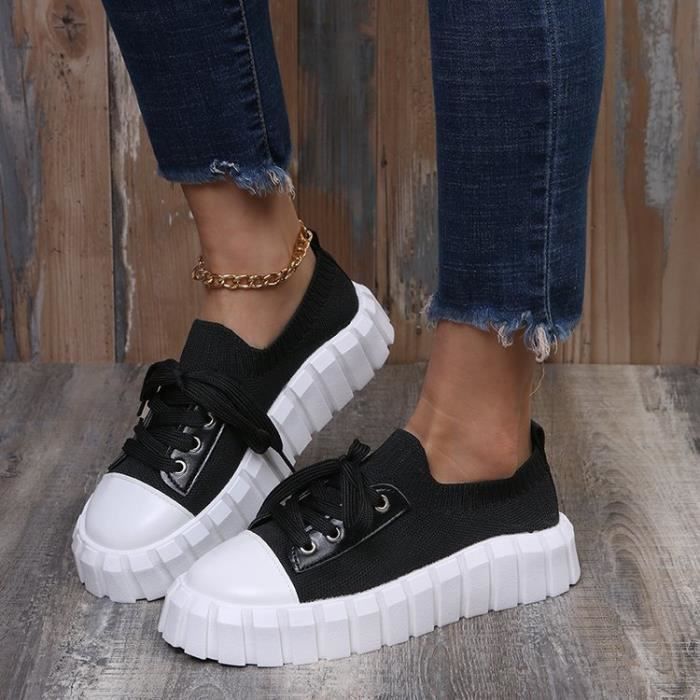 BASKET Femme - Baskets légère respirante Grande Taille - noir Noir -  Cdiscount Chaussures