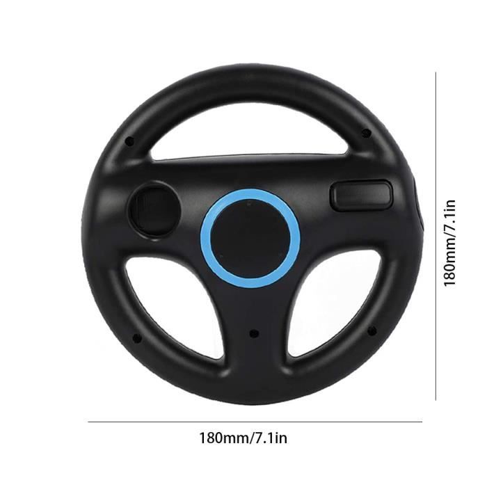 Volant Wii Noir - Compatible Avec Les Jeux De Course Nintendo Wii