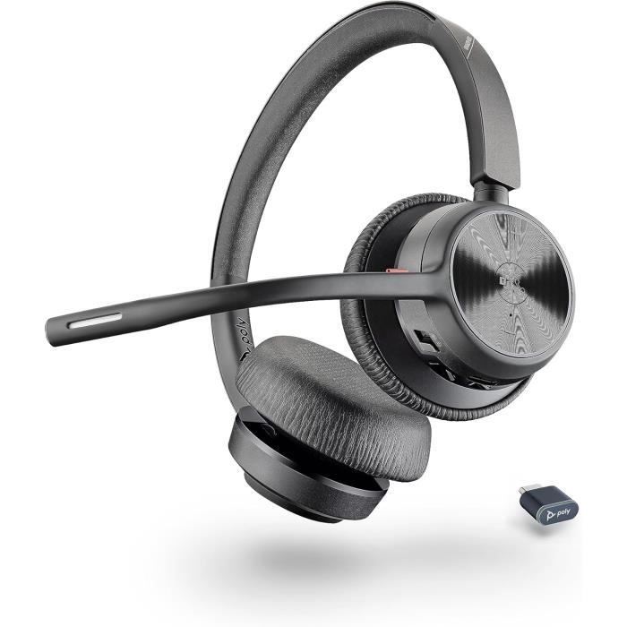 Poly Voyager 4320 UC — Micro casque sans fil binaural Bluetooth certifié Microsoft Teams