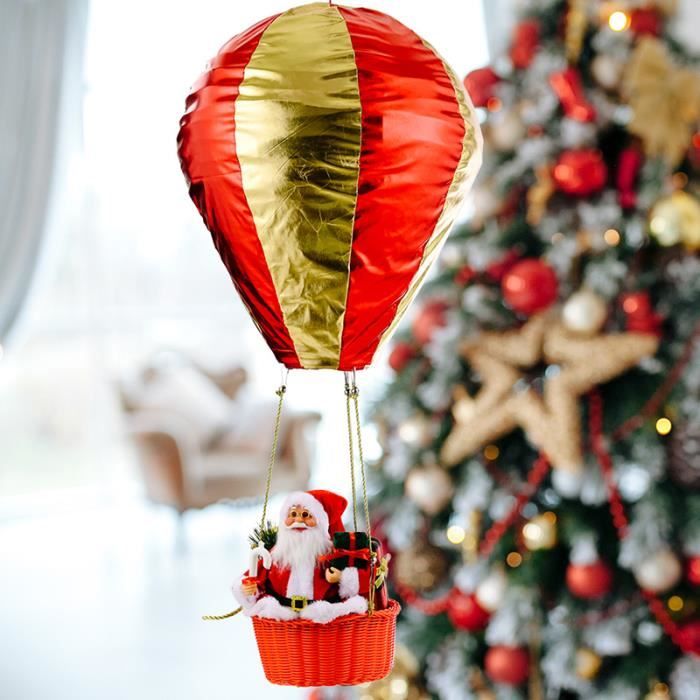Décoration de Noël du père Noël en montgolfière, décoration