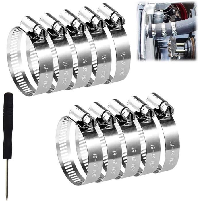 Lot De 8 Colliers De Serrage Inox 304 Réglables - Diamètre 16-25mm Pour Tuyaux Et Câbles